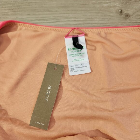 J. Crew Pink Curved Waist Cheeky Bikini Bottom New With Tags Womens Size XL - Picture 7 of 16